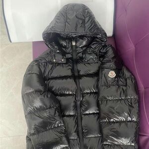 Moncler Shiny Black Hooded Jacket